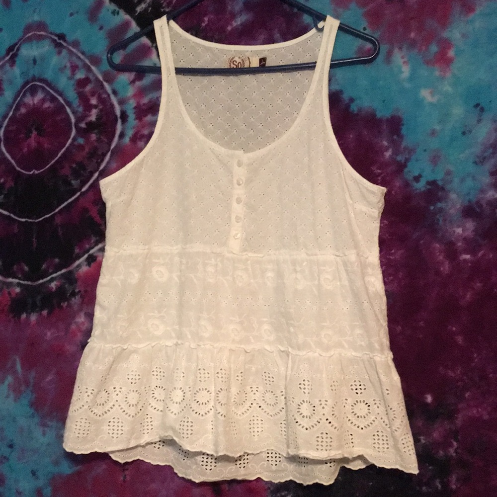 SO eyelet tank top